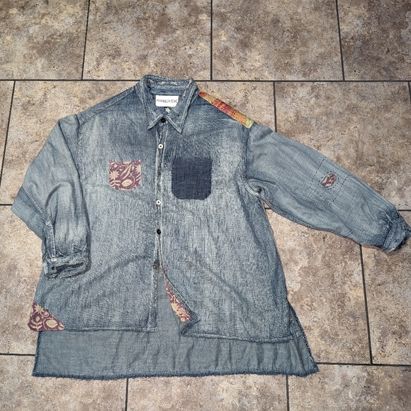 Magnolia Pearl Woodstock Sanforized Denim Patchwork Embroidered Women's OSFM - Picture 10 of 14